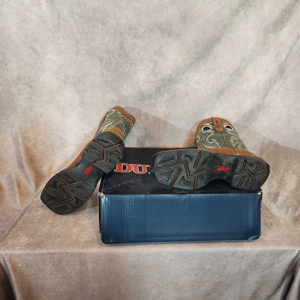 Men's Durango Rebel Western Boots in Brown and Green asize 9.5‎